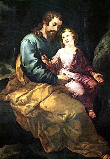 HERRERA, Francisco de, the Elder St Joseph and the Christ Child Spain oil painting art